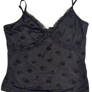 Y2K Babydoll Lace Top Velvet Floral Fairy Grunge Whimsygoth Stretch XL